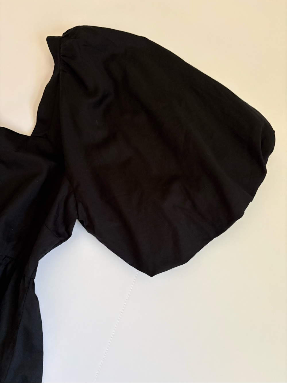 NWT Old Navy Black Puff Sleeve Poplin Peplum Top Size Large - Picture 6 of 13